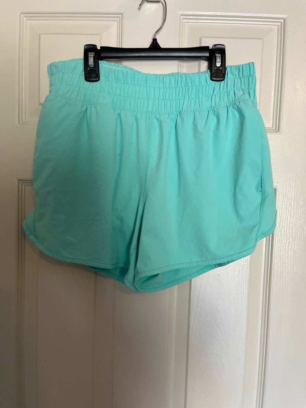 Light Teal Women's Athletic Shorts - Elastic Waist